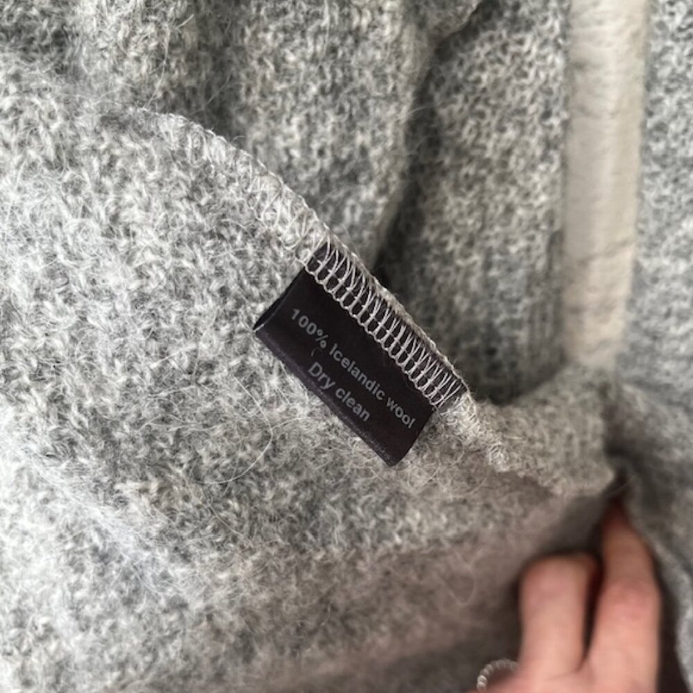 Icelandic Heathered Gray Wool Long Cardigan – new with tags - Picture 6 of 7